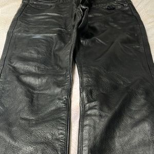 Motorcycle leather pants and jacket